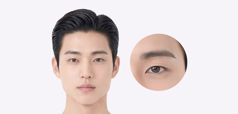 각진 얼굴형 눈썹 디자인